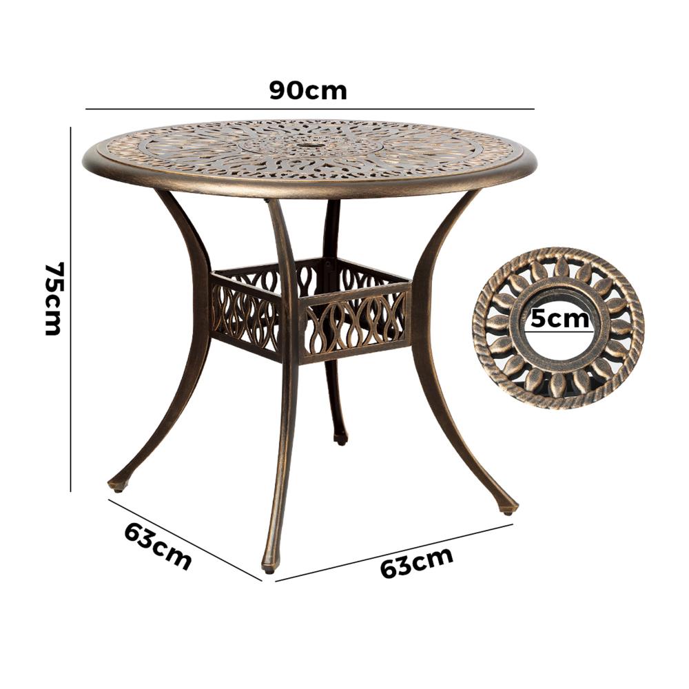 Garden Table Bronze Cast Aluminium Dining Table 75cm