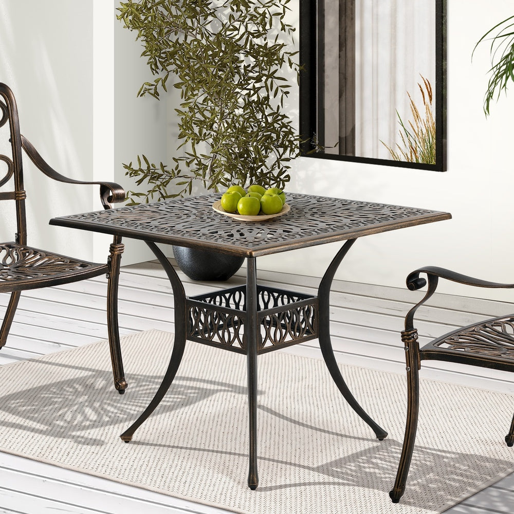 Livsip Outdoor Garden Table Cast Aluminium Furniture Bronze