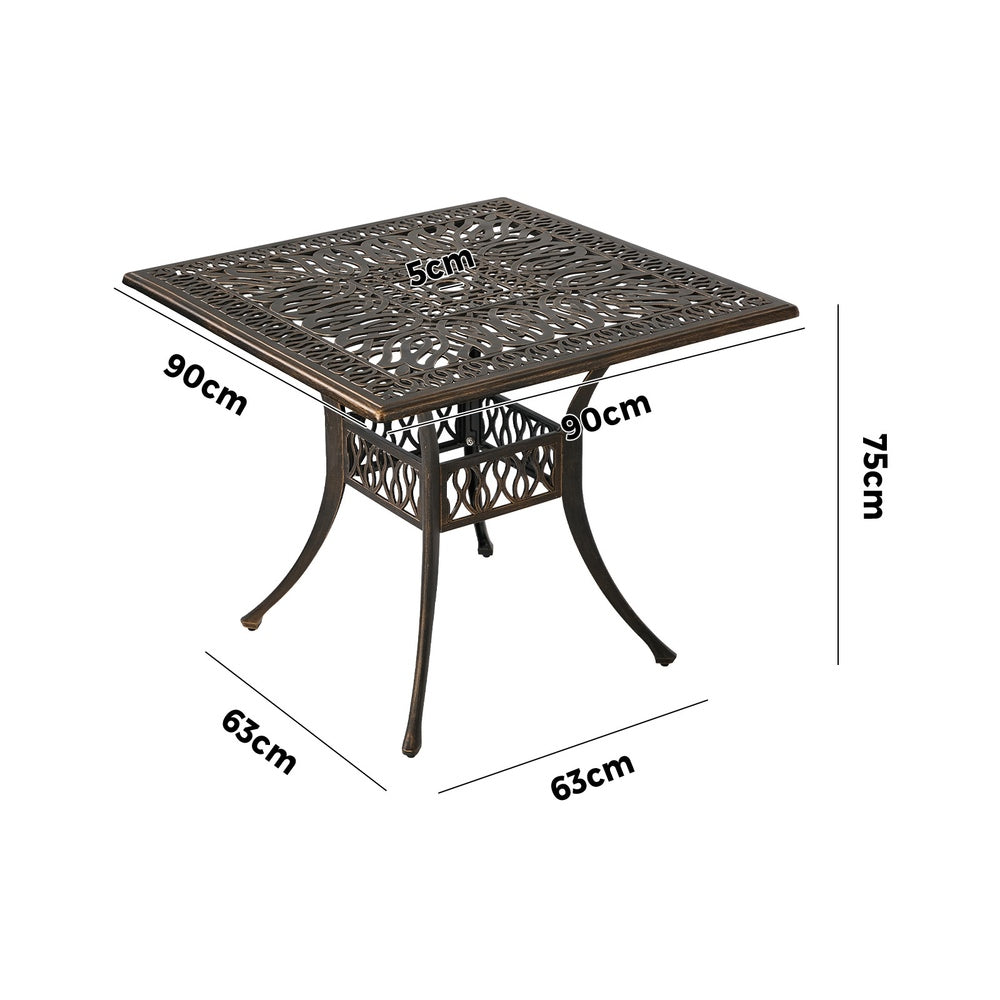 Livsip Outdoor Garden Table Cast Aluminium Furniture Bronze