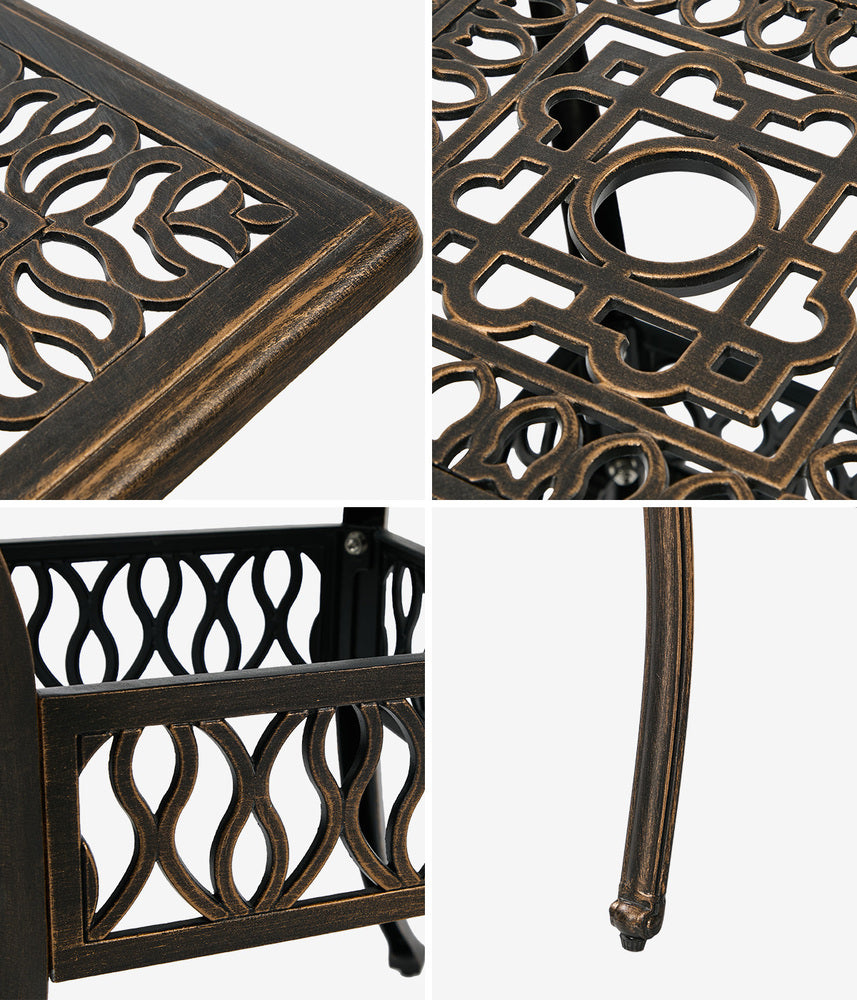 Livsip Outdoor Garden Table Cast Aluminium Furniture Bronze