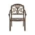 2-Piece Outdoor Patio Dining Chairs, Cast Aluminium, Bronze Finish