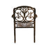 2-Piece Outdoor Patio Dining Chairs, Cast Aluminium, Bronze Finish