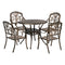 5 Piece Outdoor Dining Set, Patio Bistro Table & Chairs, Cast Aluminium