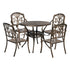 5 Piece Outdoor Dining Set, Patio Bistro Table & Chairs, Cast Aluminium