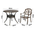 5 Piece Outdoor Dining Set, Patio Bistro Table & Chairs, Cast Aluminium
