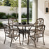 5 Piece Outdoor Dining Set, Patio Bistro Table & Chairs, Cast Aluminium