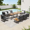 8 Seater Outdoor Dining Set Sofa Side Table Furniture Grey