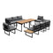Livsip 8 Seater Outdoor Dining Set Sofa Side Table Furniture Grey