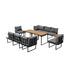 Livsip 8 Seater Outdoor Dining Set Sofa Side Table Furniture Grey