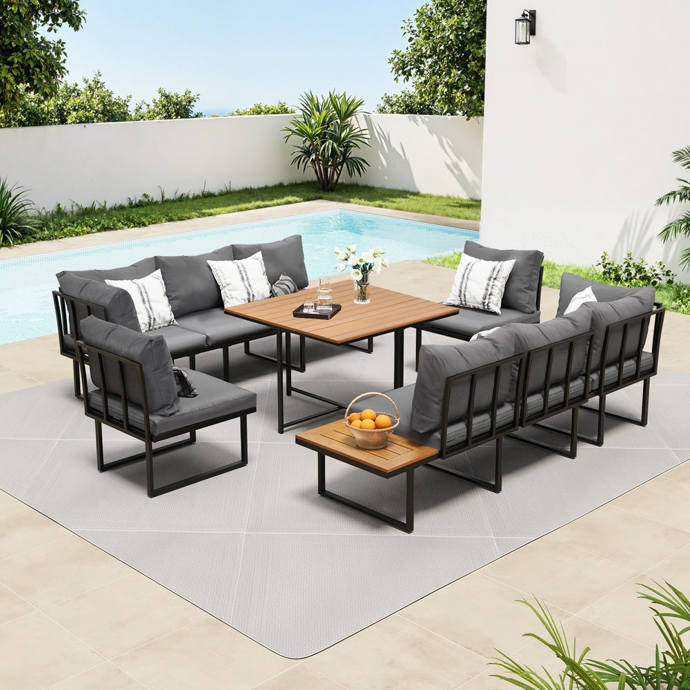Livsip 6 Seater Outdoor Dining Sofa Lounge Patio Garden Setting