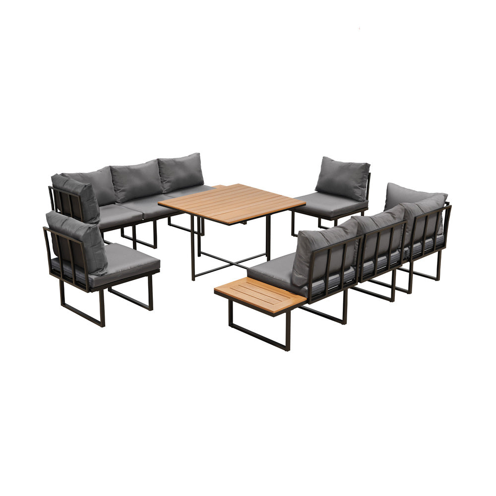 Livsip 6 Seater Outdoor Dining Sofa Lounge Patio Garden Setting