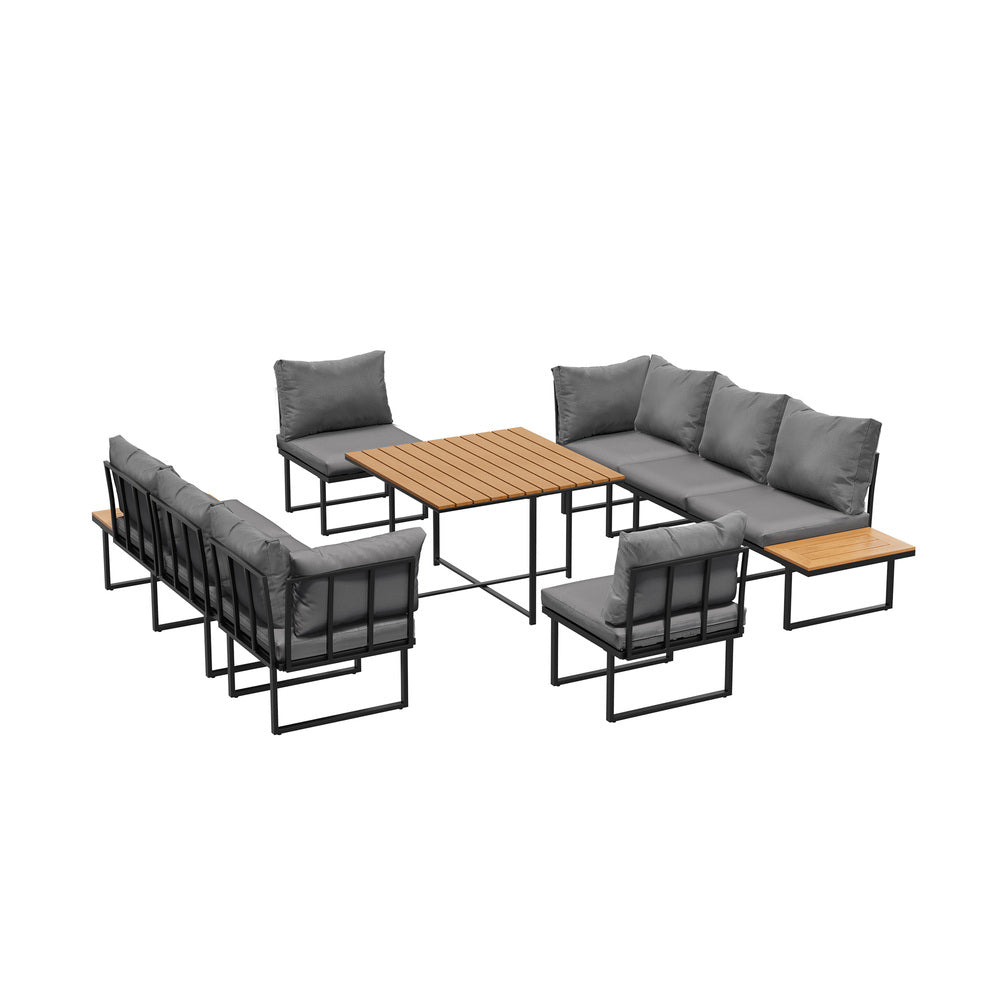 Livsip 6 Seater Outdoor Dining Sofa Lounge Patio Garden Setting