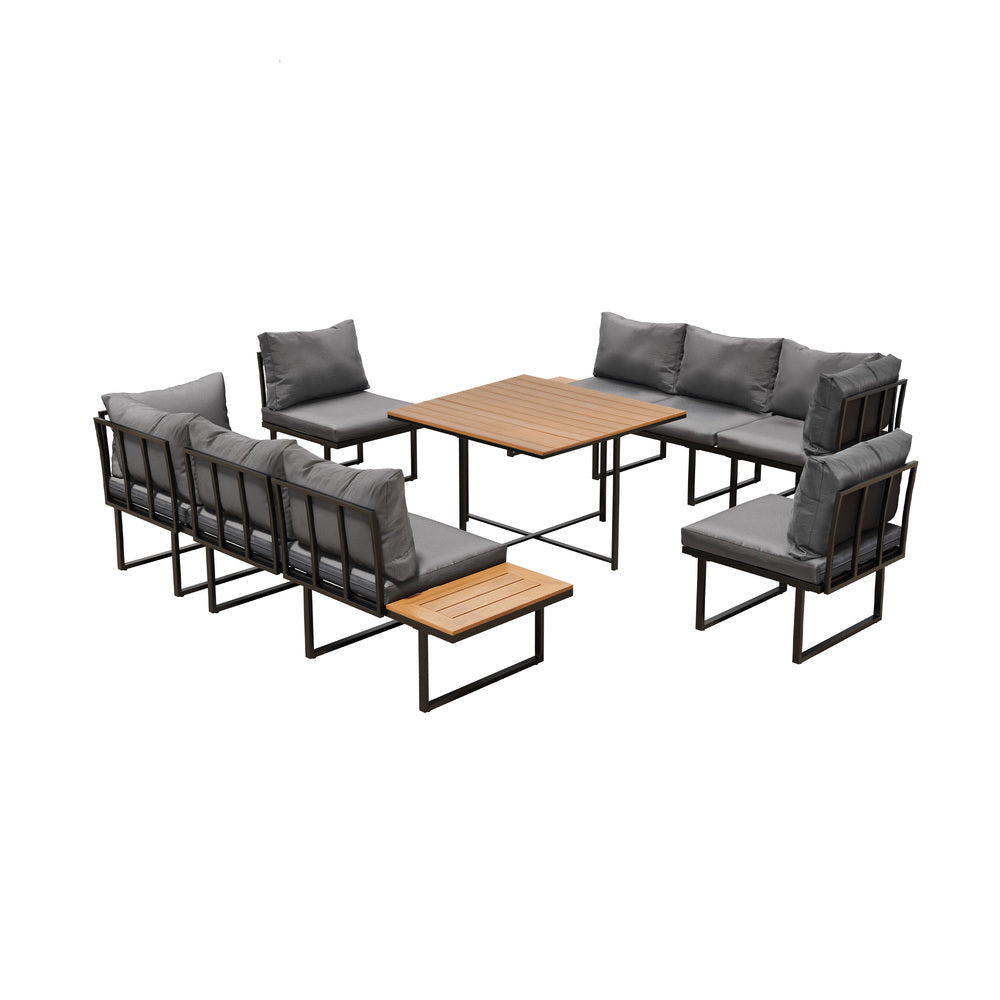 Livsip 6 Seater Outdoor Dining Sofa Lounge Patio Garden Setting
