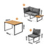 Livsip 6 Seater Outdoor Dining Sofa Lounge 2 Side Table Grey
