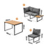 Livsip 8 Seater Outdoor Dining Sofa Set with Side Table Grey