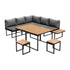 Livsip 7 Seater Outdoor Dining Set Sofa Lounge Patio Table Stool Grey