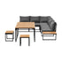 Livsip 7 Seater Outdoor Dining Set Sofa Lounge Patio Table Stool Grey