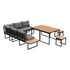 Livsip 7 Seater Outdoor Dining Set Sofa Lounge Patio Table Stool Grey