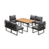 Livsip 6 Seater Outdoor Dining Sofa Set with Cushions Grey