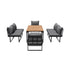Livsip 6 Seater Outdoor Dining Sofa Set with Cushions Grey