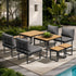 8 Seater Outdoor Dining Set Sofa Lounge Patio Ottoman Grey