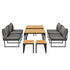 8 Seater Outdoor Dining Set Sofa Lounge Patio Ottoman Grey
