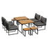 8 Seater Outdoor Dining Set Sofa Lounge Patio Ottoman Grey
