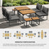 8 Seater Outdoor Dining Set Sofa Lounge Patio Ottoman Grey