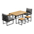 6 Seater Outdoor Dining Set Sofa Lounge Patio Ottoman Grey