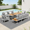 8 Seater Outdoor Dining Set Sofa Side Table Furniture White