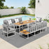 Livsip 8 Seater Outdoor Dining Set Sofa Side Table Furniture White