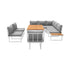 8 Seater Outdoor Dining Sofa Set with Side Table White