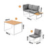 8 Seater Outdoor Dining Sofa Set with Side Table White