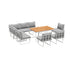 8 Seater Outdoor Dining Sofa Set with Side Table White