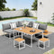 7 Seater Outdoor Dining Set Sofa Lounge Patio Table Stool White