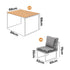 6 Seater Outdoor Dining Sofa Set with Cushions White