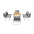 6 Seater Outdoor Dining Sofa Set with Cushions White