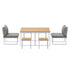 6 Seater Outdoor Dining Set Sofa Lounge Patio Ottoman White