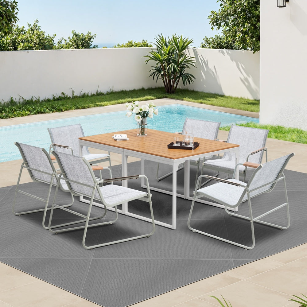 6 Seater Outdoor Dining Set Patio Table Chairs Furniture