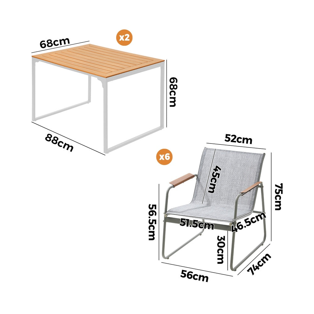 6 Seater Outdoor Dining Set Patio Table Chairs Furniture