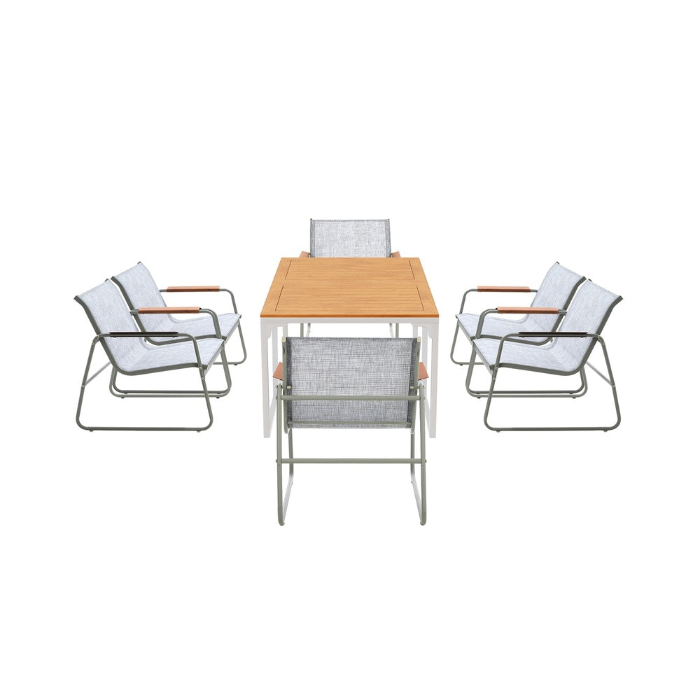 6 Seater Outdoor Dining Set Patio Table Chairs Furniture