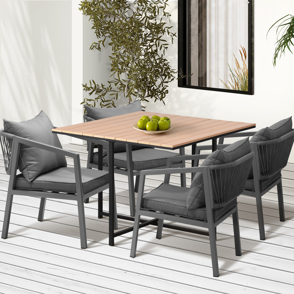 4 Seater Outdoor Dining Set Garden Table Chairs Setting