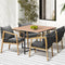 5 Piece Outdoor Patio Dining Set Table & 4 Armchairs Cushions