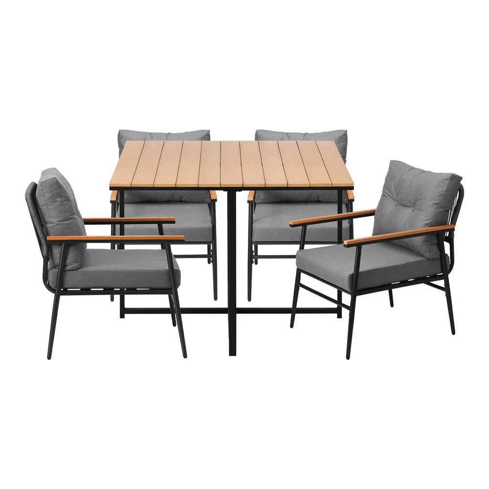 Livsip Outdoor Dining Set Garden Table and Chairs 5 Seater