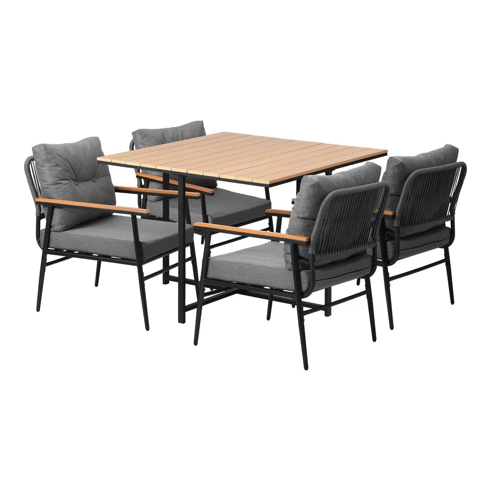 Livsip Outdoor Dining Set Garden Table and Chairs 5 Seater
