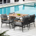 Livsip Outdoor Dining Set Garden Table and Chairs 5 Seater