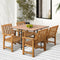 Livsip 4 Seater Outdoor Dining Set Table & Wooden Chairs Patio Furniture