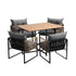 Outdoor Dining Set Wood-Plastic Table 4 Seater