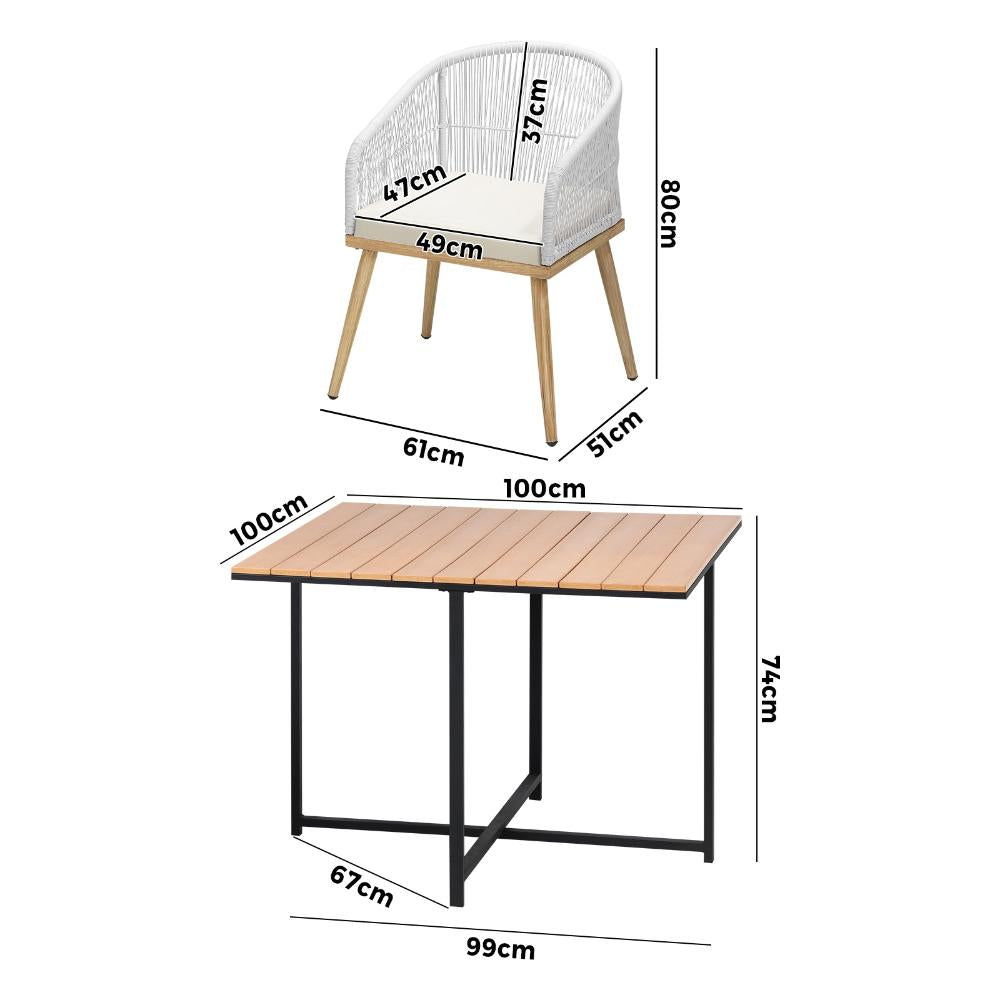 Outdoor Dining Set Table&Chairs 5 Pieces