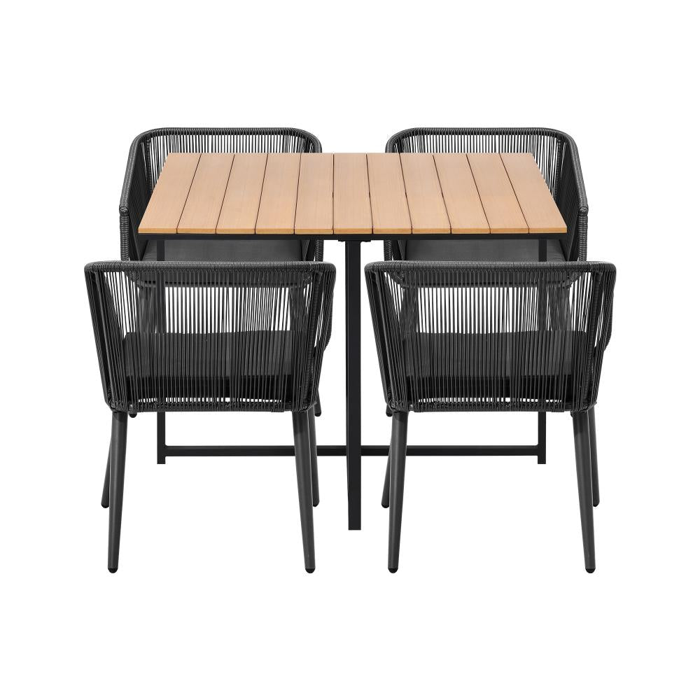 5PCS Outdoor Patio Set Table&Lounge Chairs